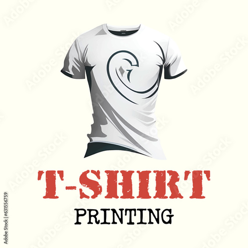 Abstract modern colored vector logo template of t-shirt printing. For typography, print, corporate identity, workshop, branding, factory, serigraphy, isolated on white  background.