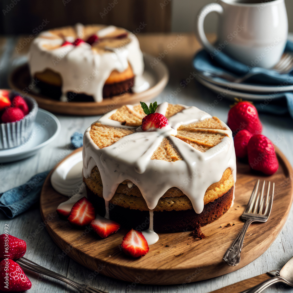 cake with cherries cake with cherries