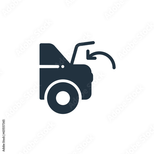 Opened car trunk icon in trendy flat style isolated on white background.  Open trunk car vector symbol for web and mobile design.