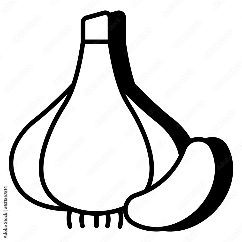 Modern design icon of garlic Modern design icon of garlic