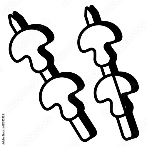 A unique design icon of bbq skewers