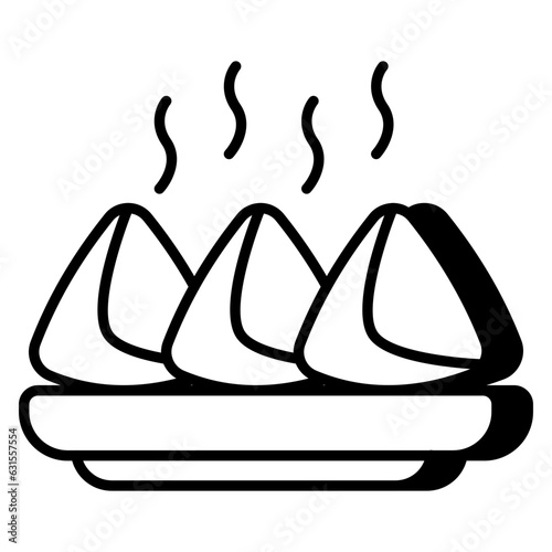 A yummy icon of hot samosa