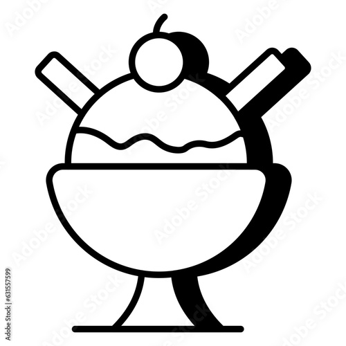A yummy icon of ice cream cup