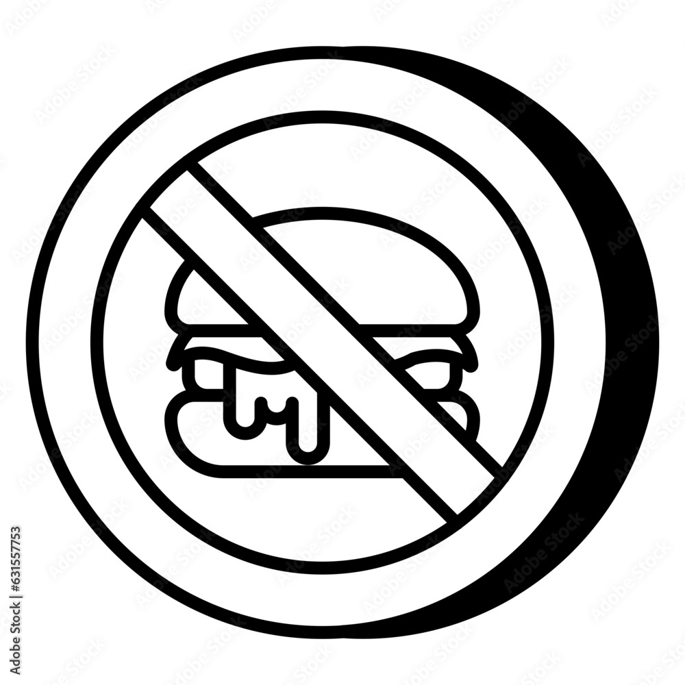 Modern design icon of no burger Modern design icon of no burger