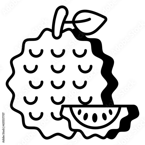 A yummy icon of durian fruit