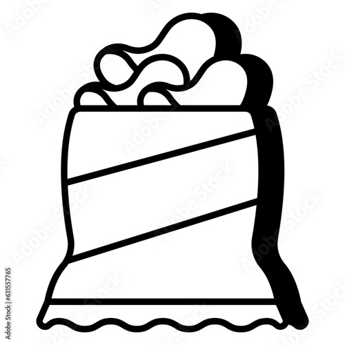 A unique design icon of snack packet