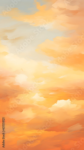 Rising sun warm color orange magical watercolor cloudscape phone hd wallpaper ai generated