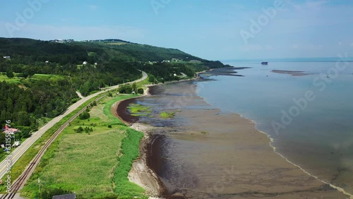 Wallpaper Mural Aerial of St Joseph-de-la-Rive, Quebec, Canada in summer 4K Torontodigital.ca