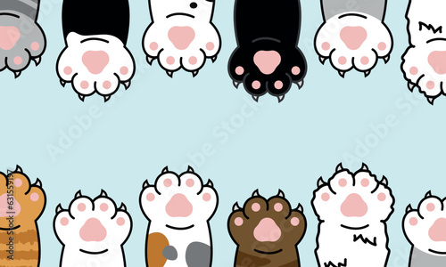 cat paws pattern, cats feline background