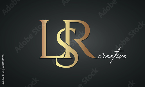 luxury letters LSR golden logo icon premium monogram, creative royal logo design	 photo