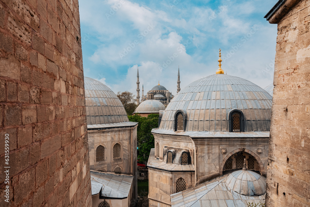 Blue Mosque with domes of Hagia Sophia, Istanbul