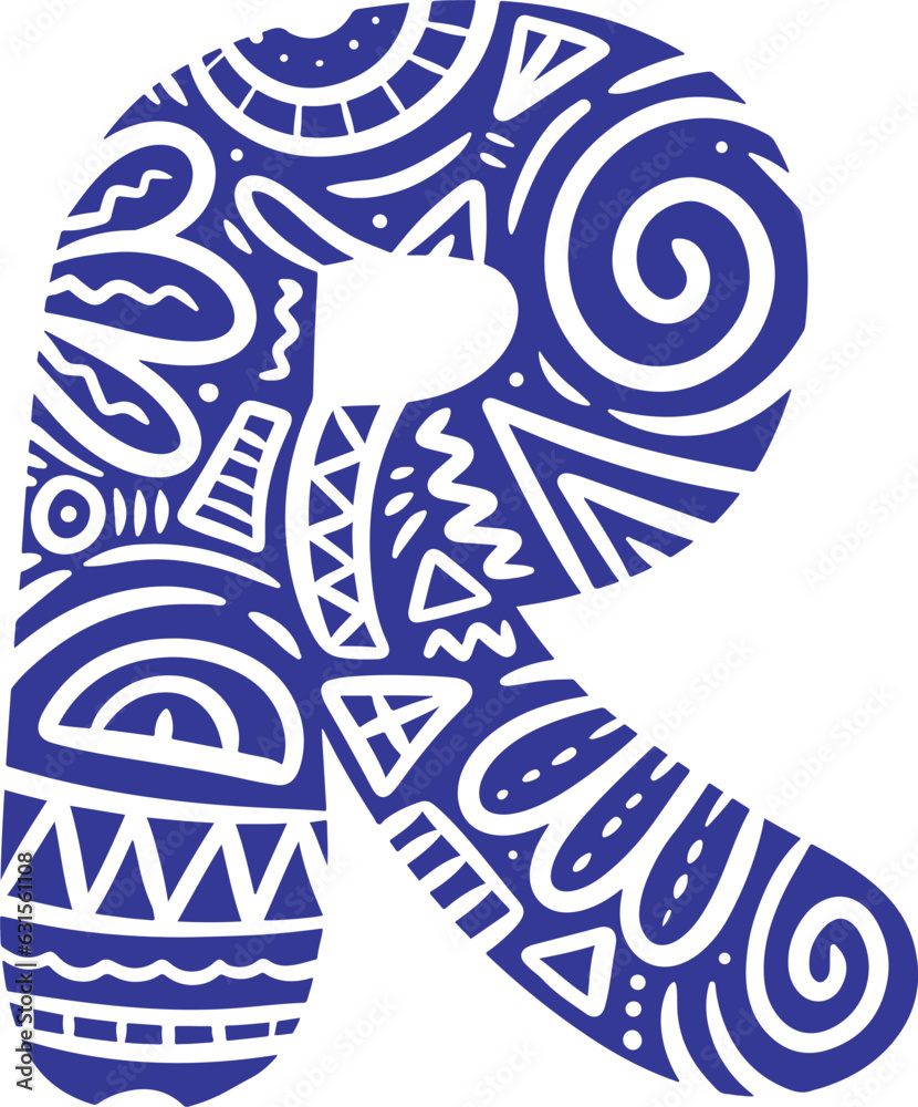 Alphabet R ethnic style