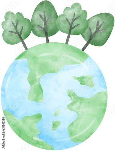Earth watercolor illustration