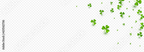 Green Clover Falling Vector Transparent Panoramic