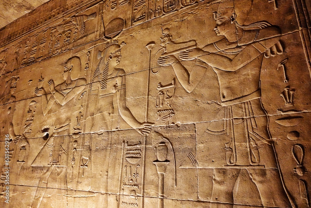 jeroglíficos en piedra de escritura antigua egipcia, 