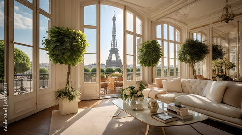 appartement parisien avec terrasse et vue sur la tour Eiffel © Fox_Dsign
