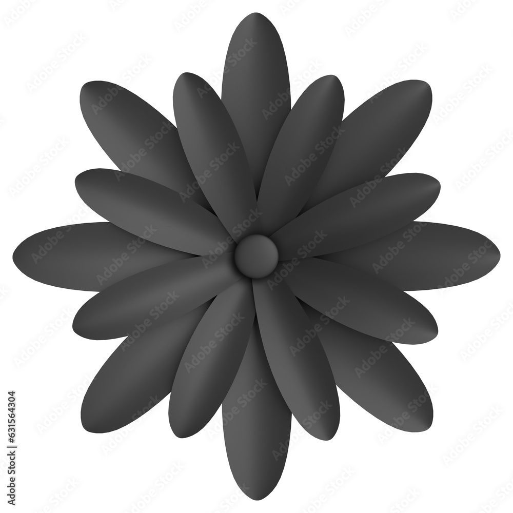 Paper flower. 3D flower. 3D illustration.