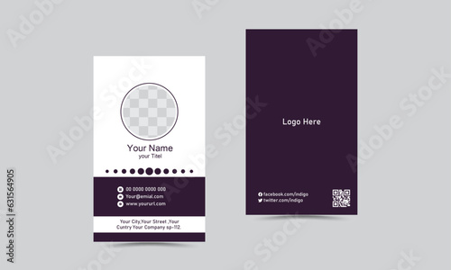 Double-sided creative business card template. Portrait and landscape orientation. Horizontal layout. Vector illustration.
