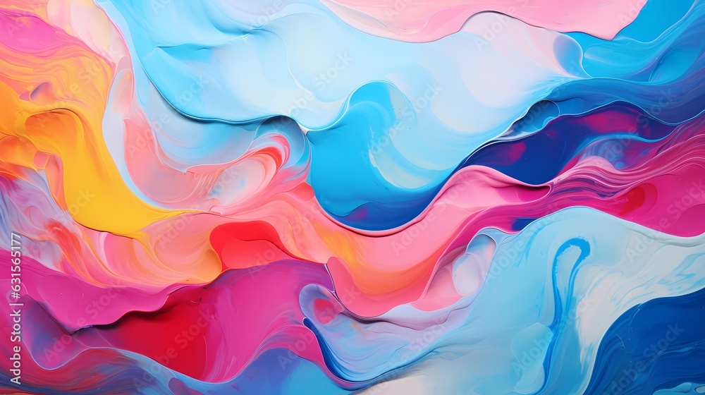 Abstract marbled acrylic paint ink painted waves painting texture colorful background