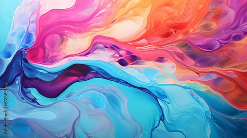 Abstract marbled acrylic paint ink painted waves painting texture colorful background