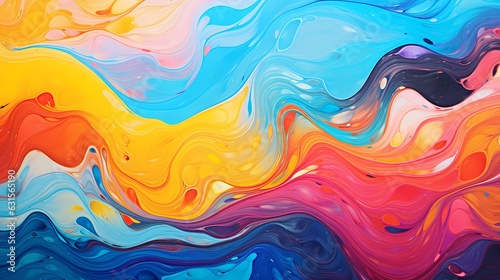 Abstract marbled acrylic paint ink painted waves painting texture colorful background