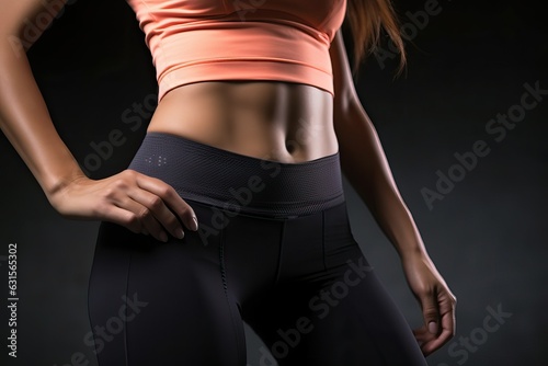 Body of fitness slim woman, Exercise workout pose