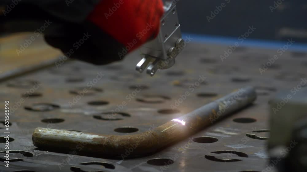 Close Up Rust Removal With Laser Cleaner