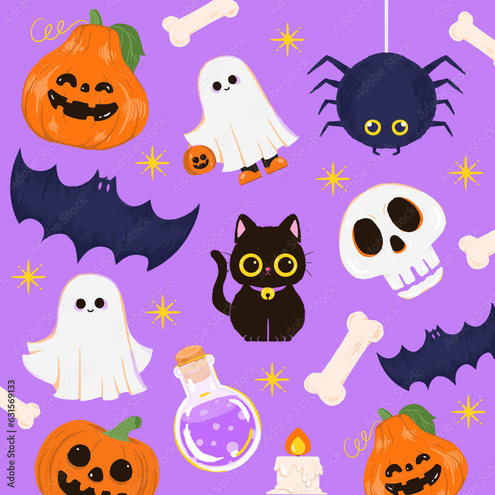 halloween seamless pattern with ghosts halloween seamless pattern with ghosts