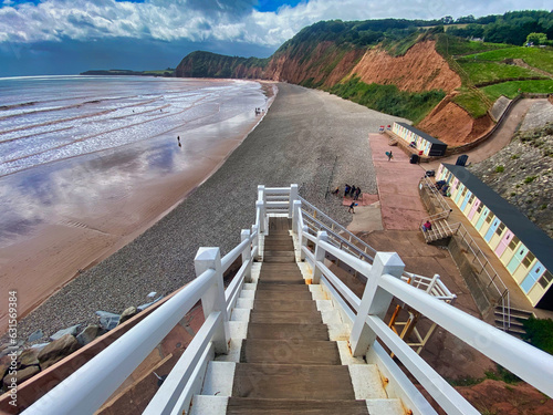 Sidmouth beach in Devon, UK photo
