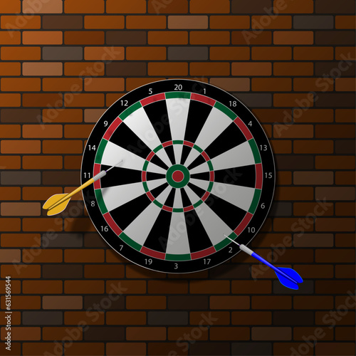 Darts on a brick wall