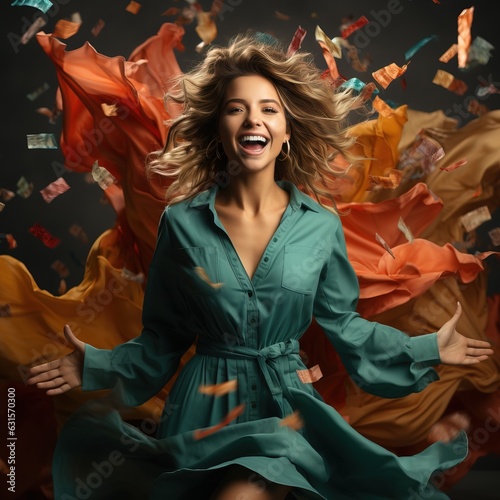 colorful confetti falling o...