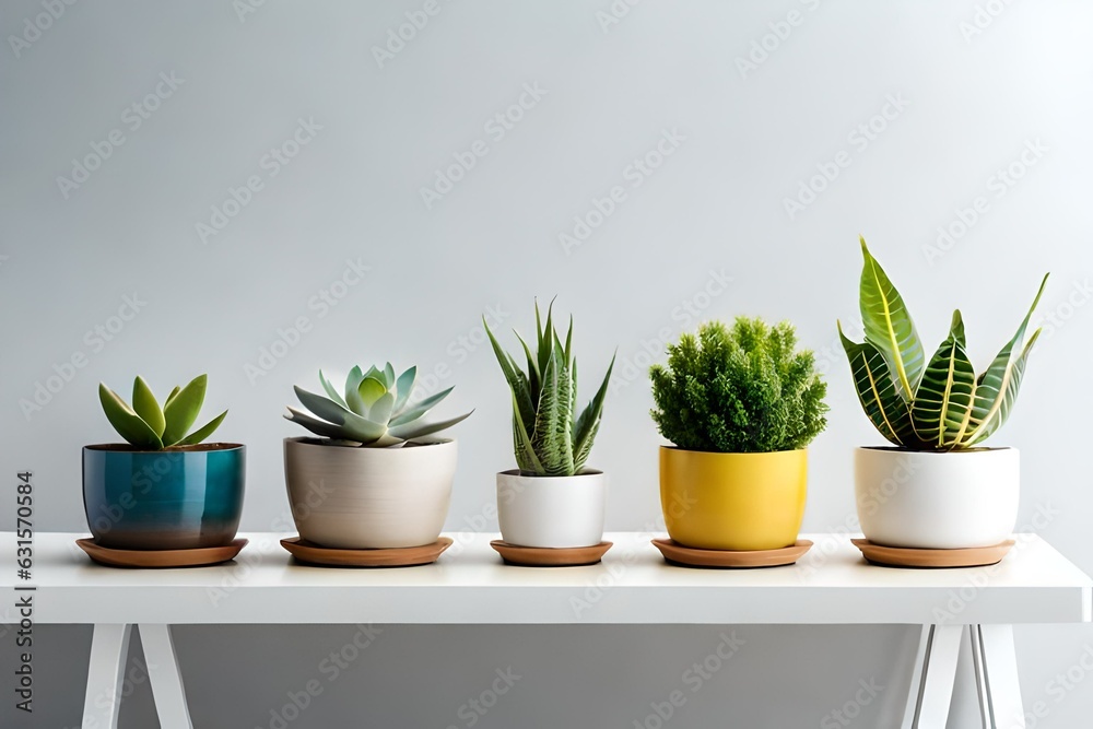 plants in a pot with white background