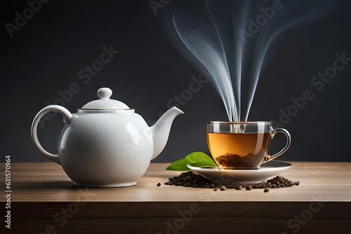 teapot with a cup of coffee 