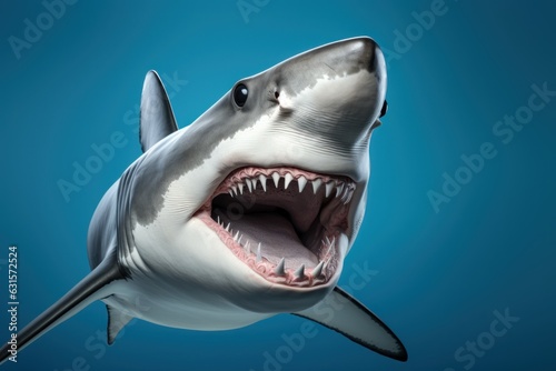 Angry shark with open mouth.