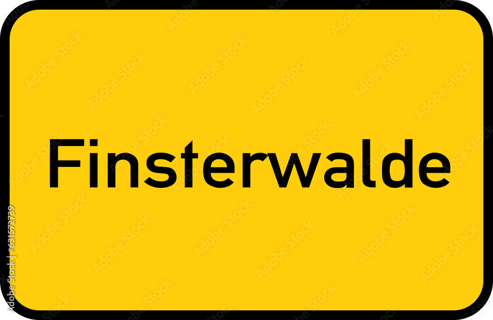City sign of Finsterwalde - Ortsschild von Finsterwalde City sign of Finsterwalde - Ortsschild von Finsterwalde