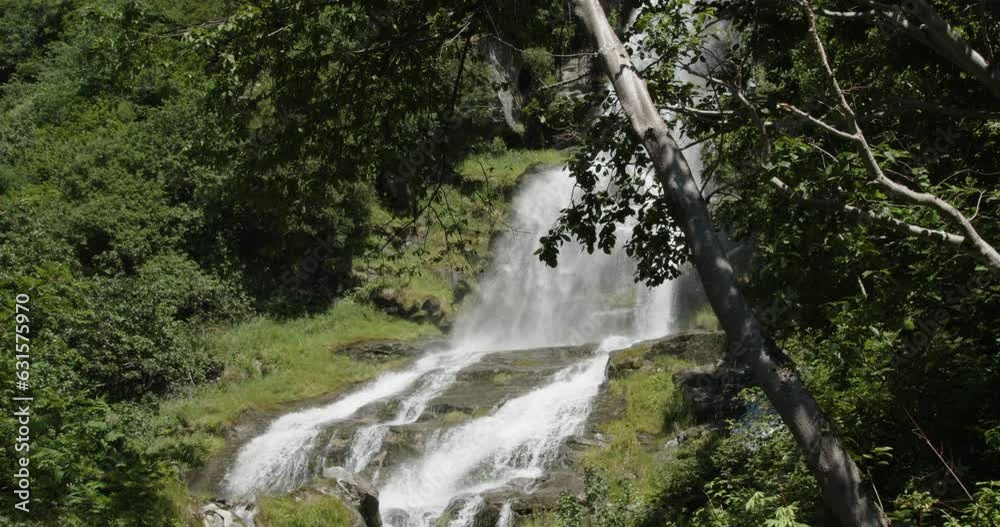 Vinnufossen waterfall in Norway. The highest in Europe and the sixth highest in the world. Road to the waterfall.