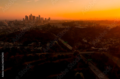 Sunset with the Los Angeles City Skyline in the distance © ShutterFalcon