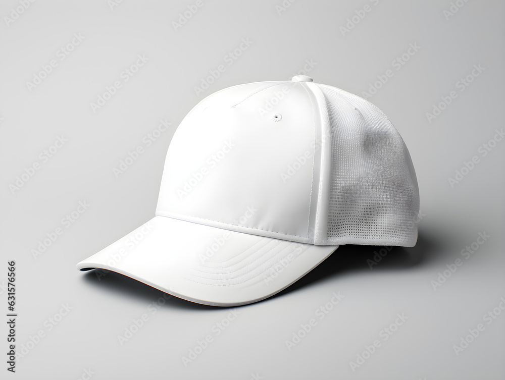 A mockup of a white snapback cap (baseball cap) A mockup of a white snapback cap (baseball cap)