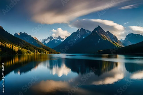  Panaromic view of the lake in mountains © Tanveer