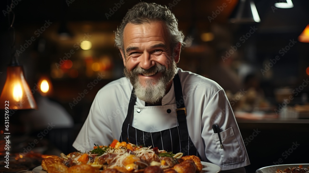 A professional chef in a chef's hat cooks in the kitchen, emotions of pleasure, bright kitchen, concept: the profession of a cook, cooking and food preparation training courses. generative ai
A professional chef in a chef's hat cooks in the kitchen, emotions of pleasure, bright kitchen, concept: the profession of a cook, cooking and food preparation training courses. generative ai