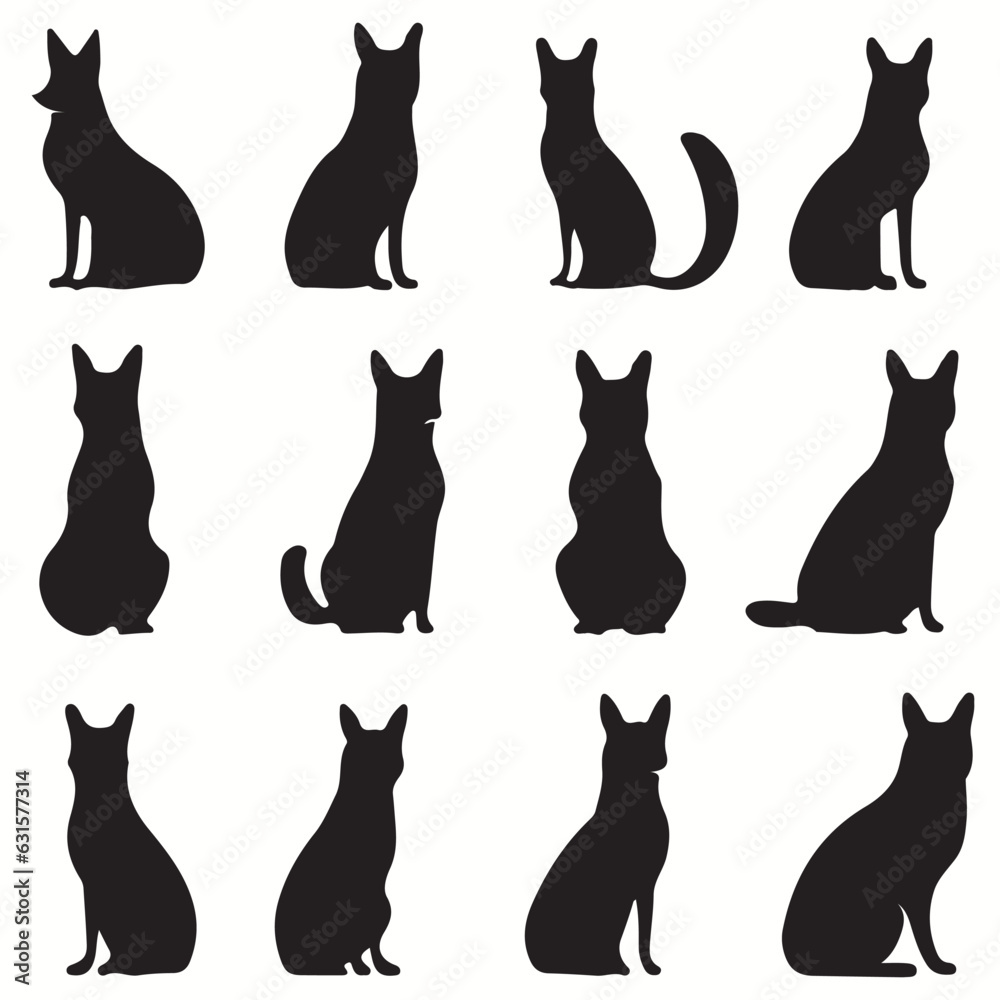 Wallaby silhouettes and icons. black flat color simple elegant Wallaby animal vector and illustration.