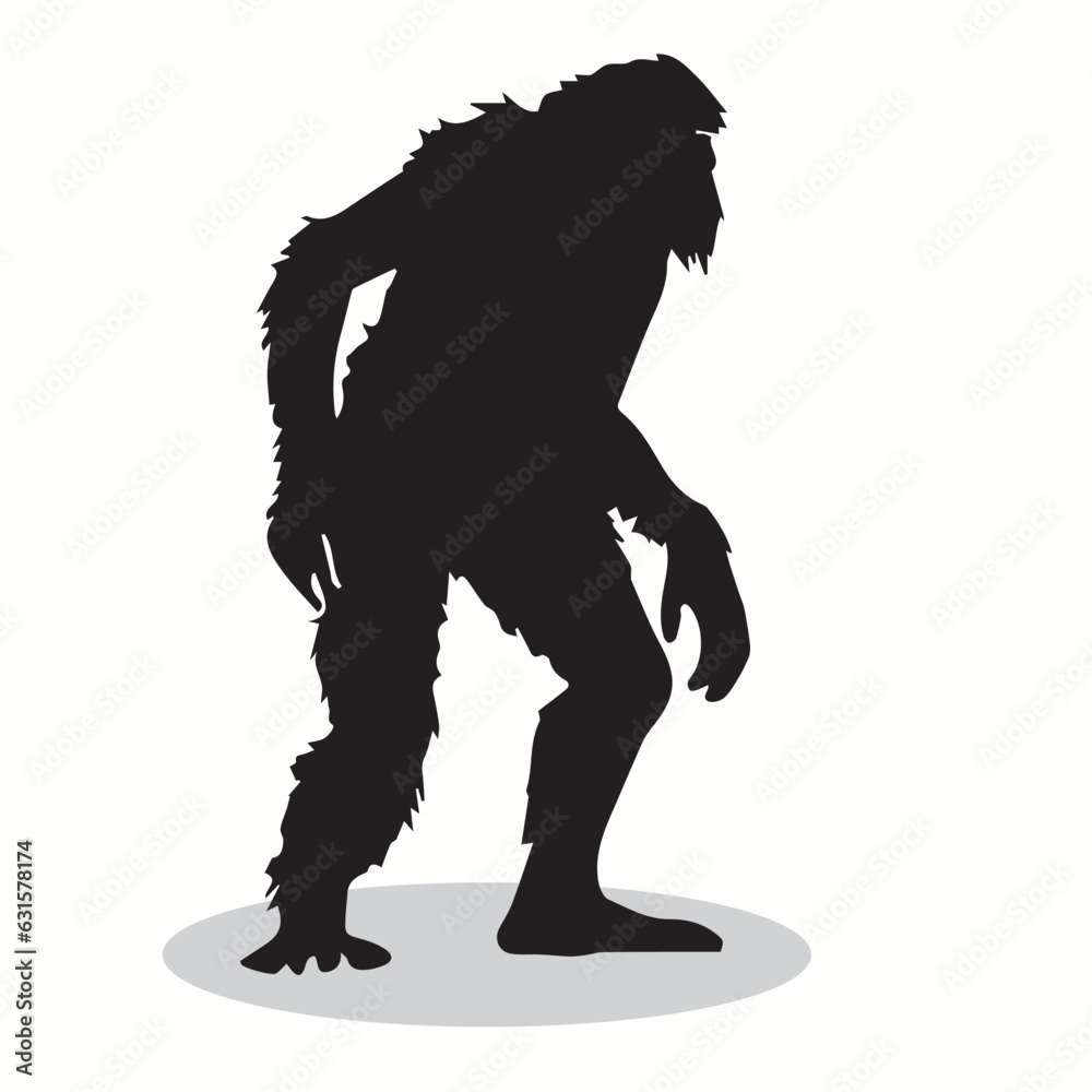 Fototapeta premium Neanderthal silhouettes and icons. black flat color simple elegant Neanderthal animal vector and illustration.