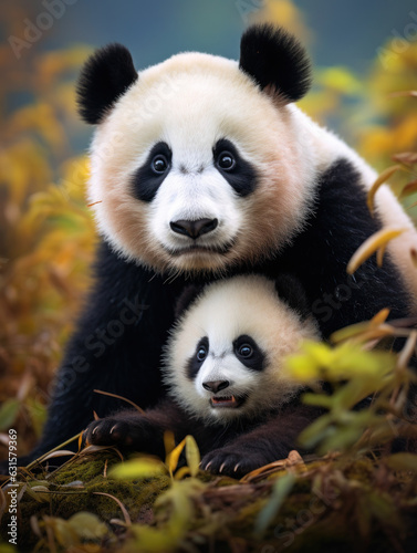 Panda in its Natural Habitat  Wildlife Photography  Generative AI
