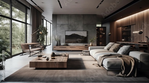modern living room interior AI  generated 