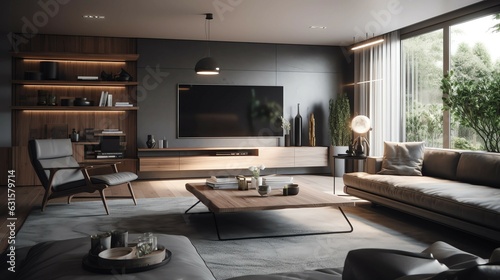 modern living room interior AI  generated 