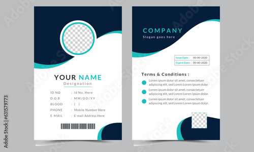 Modern and creative professional corporate id card template design for Office employee and Others. Abstract professional id card design templates.