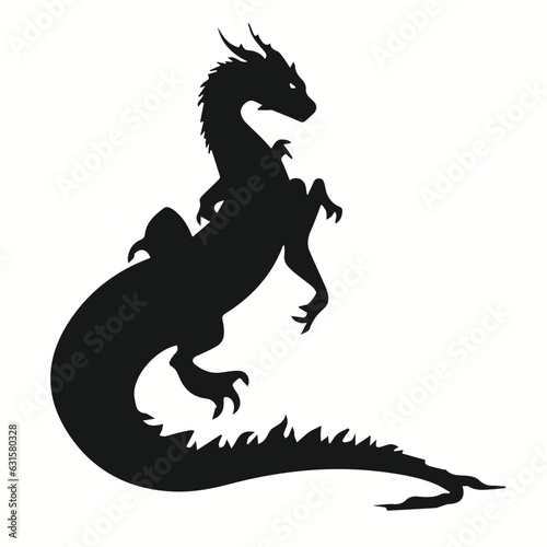 Water Dragon silhouettes and icons. black flat color simple elegant Water Dragon animal vector and illustration.