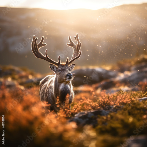Reindeer in its Natural Habitat, Wildlife Photography, Generative AI © Vig