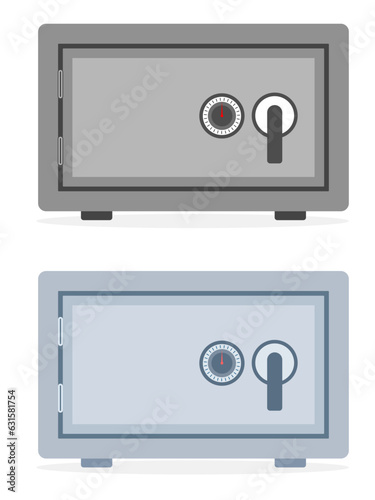 Bank safe flat style vector illustration , bank vault , personal vault ,safe deposit vault box flat style stock vector image