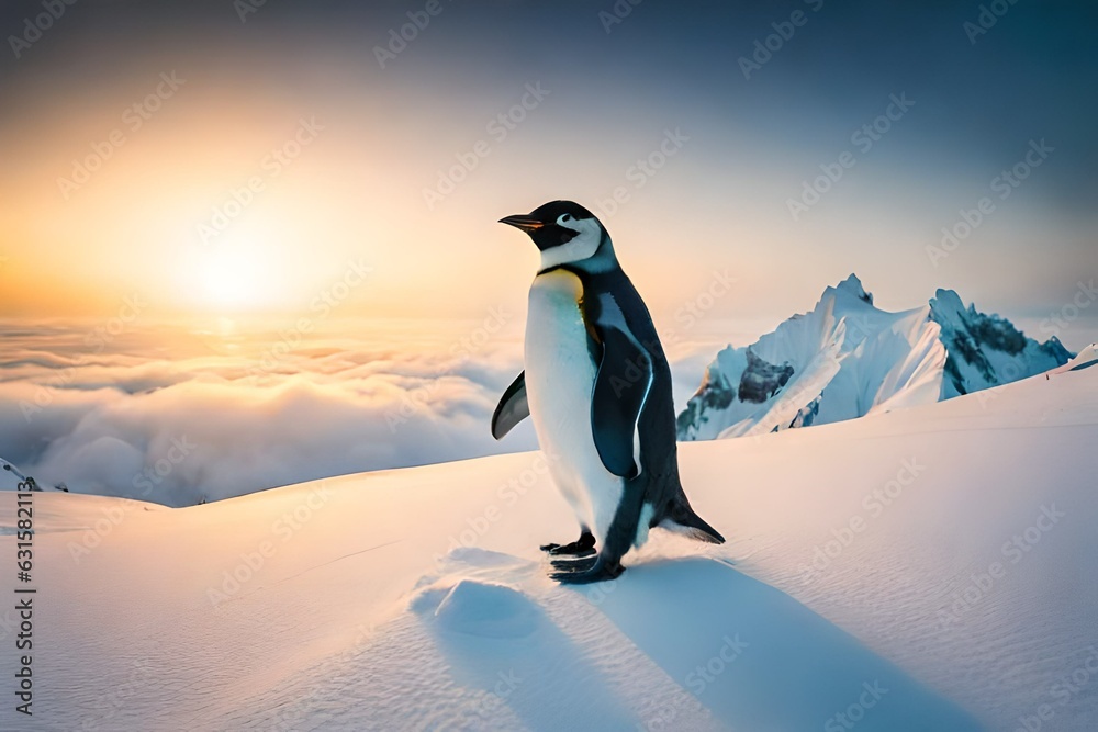 penguin on ice